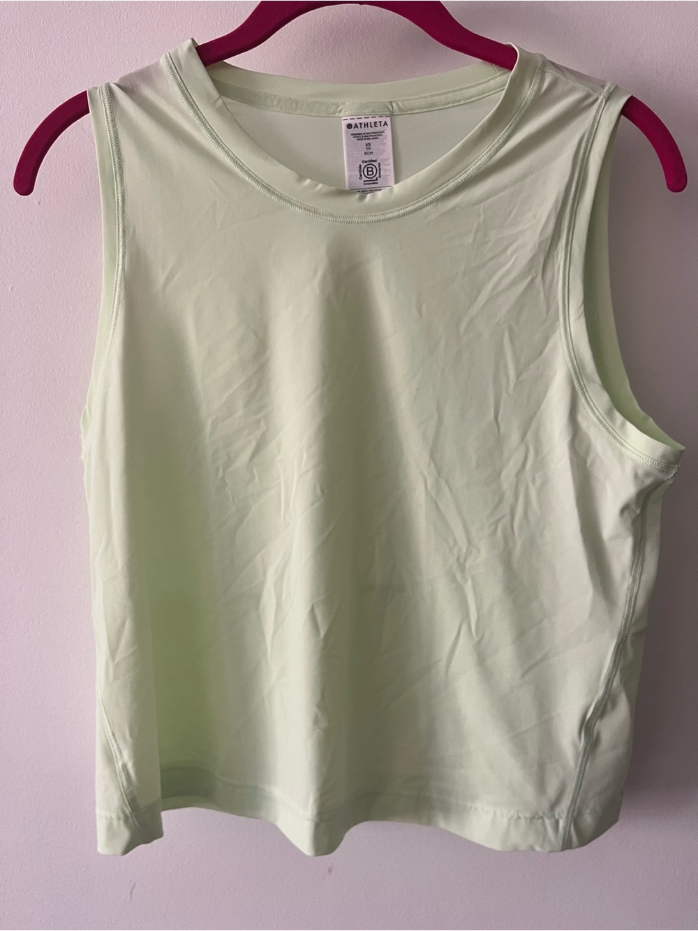 Athleta Micro Mesh Performance Tank Top Neon Green XS